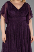 Robe De Invitation Grande Taille Midi Violet ABK2622
