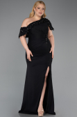 Robe de Soirée Grande Taille Longue Noir ABU6121