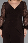 Robe De Soirée Grande Taille Longue Brun ABU2976