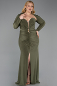 Robe De Soirée Grande Taille Longue Kaki ABU6097