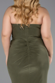 Robe De Soirée Grande Taille Longue Kaki ABU6097