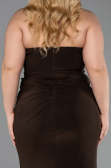 Robe De Soirée Grande Taille Longue Brun ABU6097