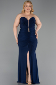Robe De Soirée Grande Taille Longue Bleu Marine ABU6097