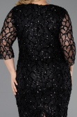 Robe De Invitation Grande Taille Squameuse Midi Noir ABK2546