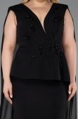 Robe de Soirée Grande Taille Longue Noir ABU5955