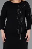 Robe De Invitation Grande Taille Midi Noir ABK2620