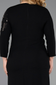 Robe De Invitation Grande Taille Midi Noir ABK2620