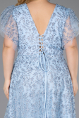 Robe De Fiançailles Grande Taille Longue Bleu clair ABU5872