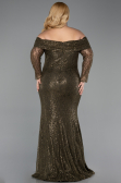 Robe Grande Taille Longue Squameuse Kaki ABU6137