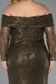 Robe Grande Taille Longue Squameuse Kaki ABU6137