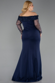 Robe Grande Taille Longue Bleu Marine ABU6103