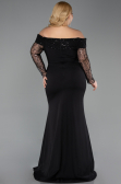 Robe Grande Taille Longue Noir ABU6103