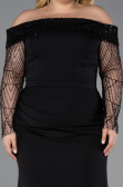 Robe Grande Taille Longue Noir ABU6103