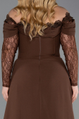 Robe de Soirée Grande Taille Longue Brun ABU6135