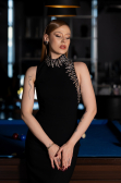 Robe Queue de Poisson Longue Noir ABU6128