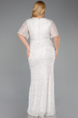 Robe De Soirée Grande Taille Longue Perlé Beige ABU6129