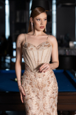 Robe Haute Couture Longue Or ABU6116