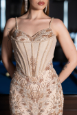 Robe Haute Couture Longue Or ABU6116