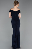 Robe De Soirée Grande Taille Longue Bleu Marine ABU5714