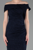 Robe De Soirée Grande Taille Longue Bleu Marine ABU5714