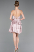 Robe de Cérémonie Courte Satin Poudre ABK2624