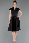 Robe de Cérémonie Midi Satin Noir ABK2626