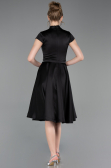 Robe de Cérémonie Midi Satin Noir ABK2626