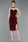 Robe de Cérémonie Midi Rouge Bordeaux ABK2627