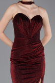 Robe de Cérémonie Midi Rouge Bordeaux ABK2627