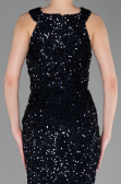 Robe de Soirée Longue Squameuse Bleu Marine ABU5135