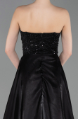 Robe de Soirée Longue Perlé Noir ABU6125