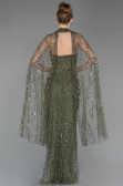 Robe de Soirée Longue Perlé Kaki ABU6154