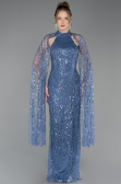Robe de Soirée Longue Perlé Indigo ABU6154