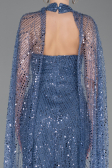 Robe de Soirée Longue Perlé Indigo ABU6154