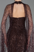 Robe de Soirée Longue Perlé Brun ABU6154