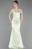 Robe de Soirée Longue Satin Menthe ABU6158