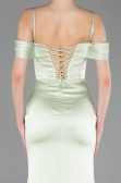 Robe de Soirée Longue Satin Menthe ABU6158