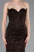 Robe de Soirée Longue Lacé Brun ABU6159
