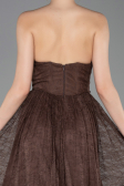 Robe de Soirée Longue Dantelle Brun ABU6160