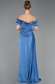 Robe de Fiançaille Longue Satin Indigo ABU1606