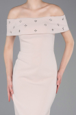 Robe de Soirée Longue Beige ABU6161