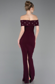 Robe de Soirée Longue Violet Foncé ABU6161