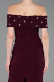 Robe de Soirée Longue Violet Foncé ABU6161