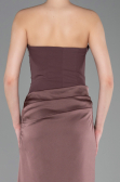 Robe de Soirée Longue Satin Brun ABU6096