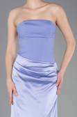 Robe de Soirée Longue Satin Lilas ABU6096