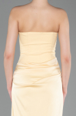 Robe de Soirée Longue Satin Jaune ABU6096