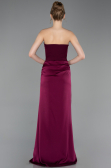 Robe de Soirée Longue Satin Couleur Cerise ABU6096