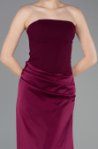 Robe de Soirée Longue Satin Couleur Cerise ABU6096