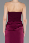 Robe de Soirée Longue Satin Couleur Cerise ABU6096