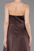 Robe de Soirée Longue Satin Brun ABU6130